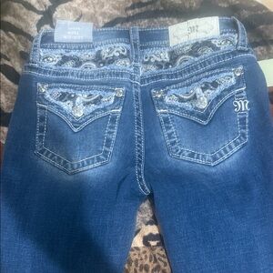 Miss Me Blue Boot Cut Jeans with Embroidery